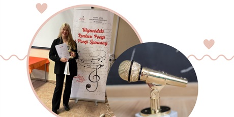 Powiększ grafikę: Uczennica Zuzanna Pałaszewska z dyplomem i nagrodą w IX Konkursie Poezji i Poezji Śpiewanej.