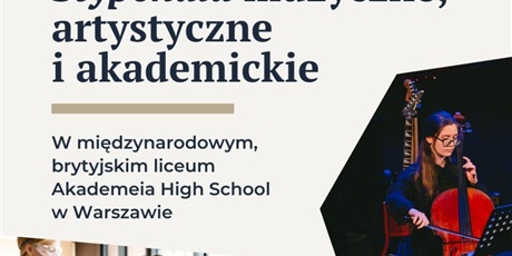 Powiększ grafikę: Plakat informacyjny o możliwości wygrania stypendium w AHS w Warszawie