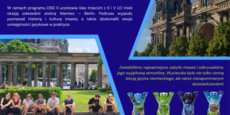Powiększ grafikę: Plakat informujący o wyjeździe do Berlina w ramach programu DSD II