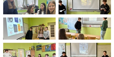 Powiększ grafikę: Uczniowie klasy 1A i 1E podczas prac nad projektem eTwinning