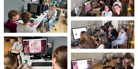 Powiększ grafikę: Uczniowie klasy 1A i 1E podczas prac nad projektem eTwinning