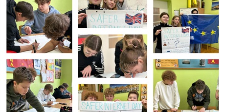 Powiększ grafikę: Uczniowie klasy 1A i 1E podczas prac nad projektem eTwinning